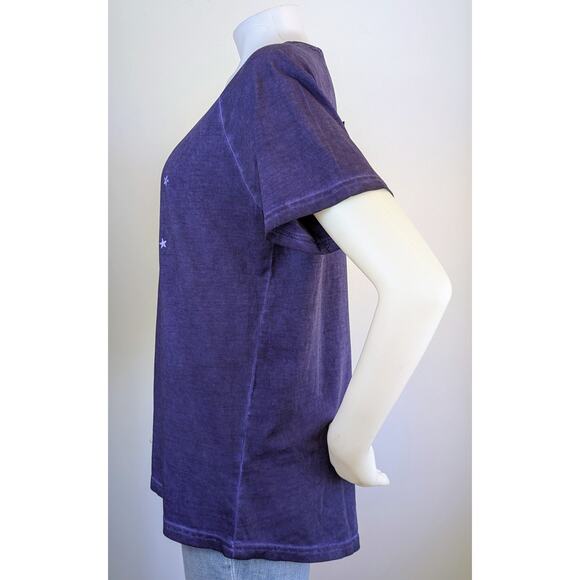 New The Animal Rescue Site Dog & Moon T-Shirt Tee Size Large Acid Wash Purple - Picture 6 of 11